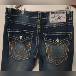 True Religion Made in USA Men's Straight Multi Color Double Stitch Jeans Size 36